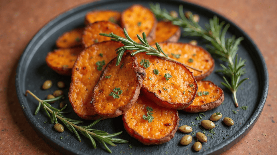 Low histamine sweet potato toast with olive oil and pumpkin seeds